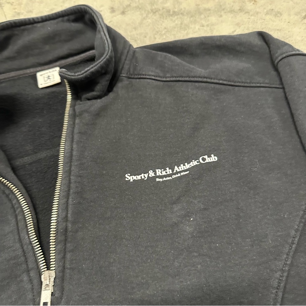 Sporty & Rich Quarter Zip Womens Medium USA Made - Picture 4 of 11